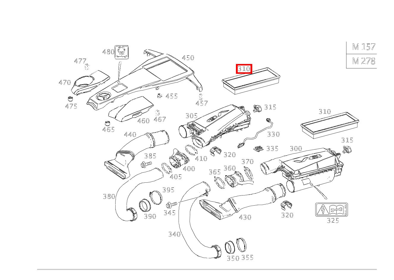 Luftfiltereinsatz Rechts S 500 Limousine 222