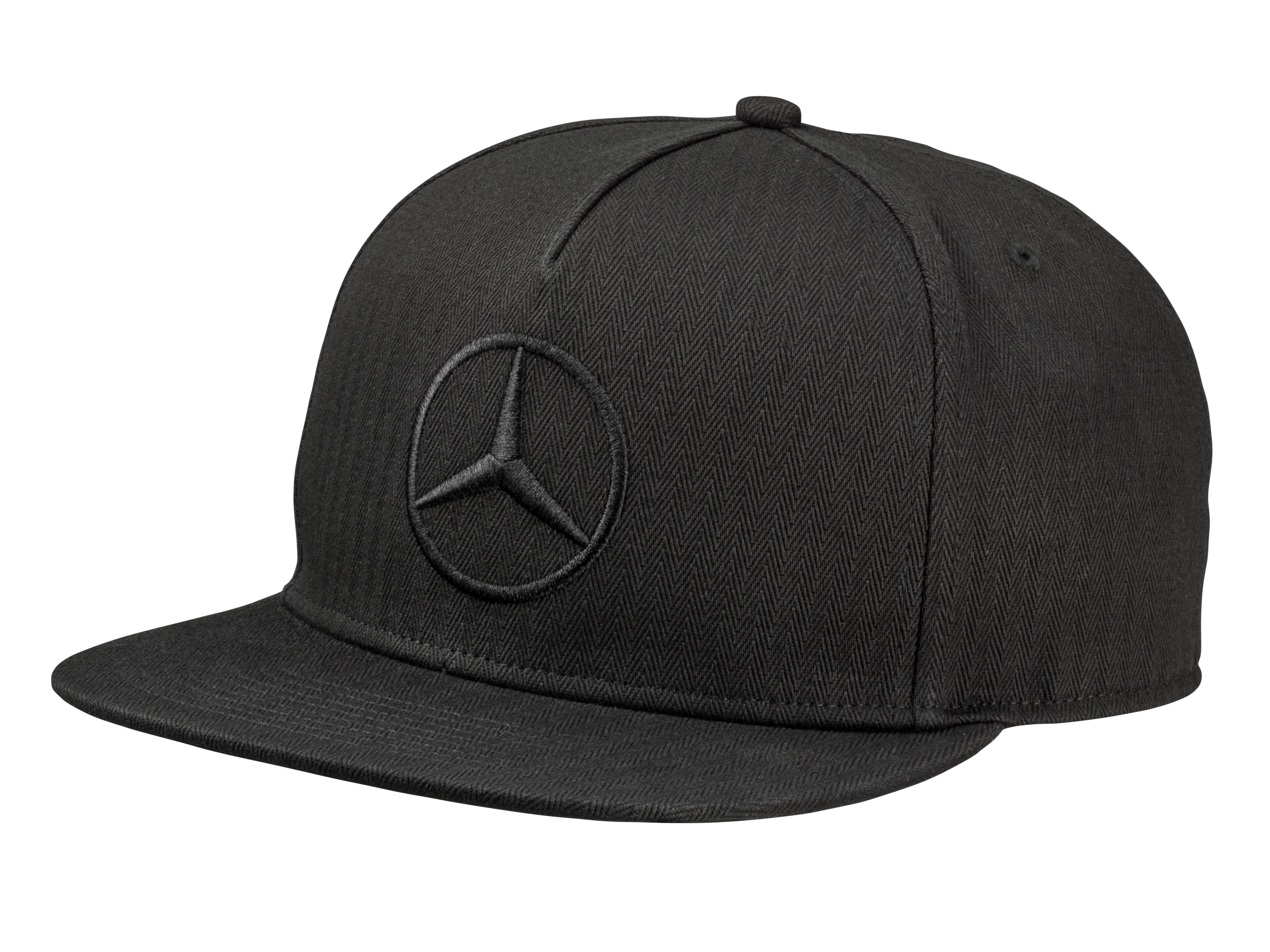 Flat Brim Cap schwarz, Baumwolle (Bio)