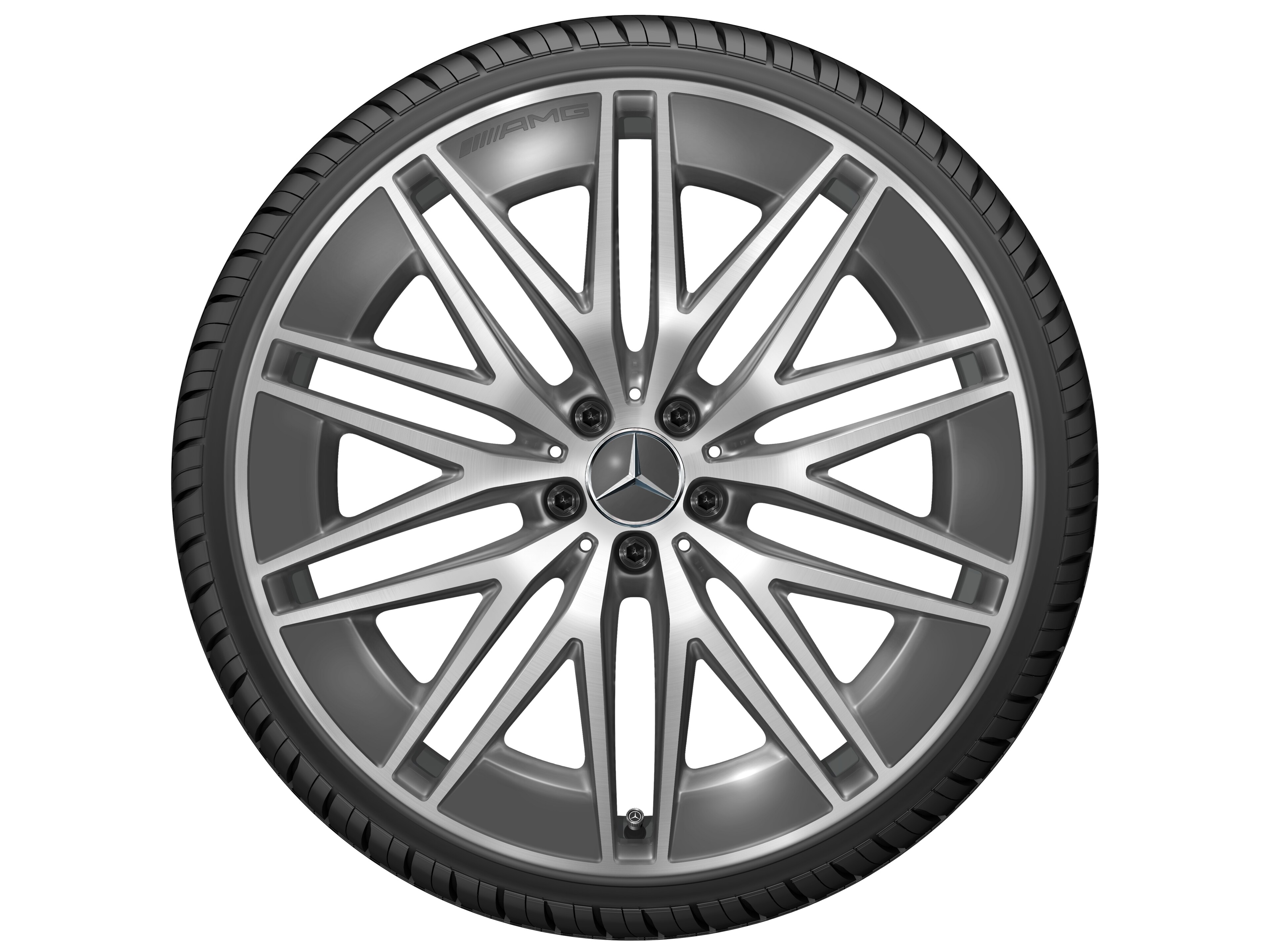Mercedes-Benz - AMG Vielspeichen-Rad, 22 Zoll, 11,5 J x 22 ET 53, tantalgrau, glanzgedreht