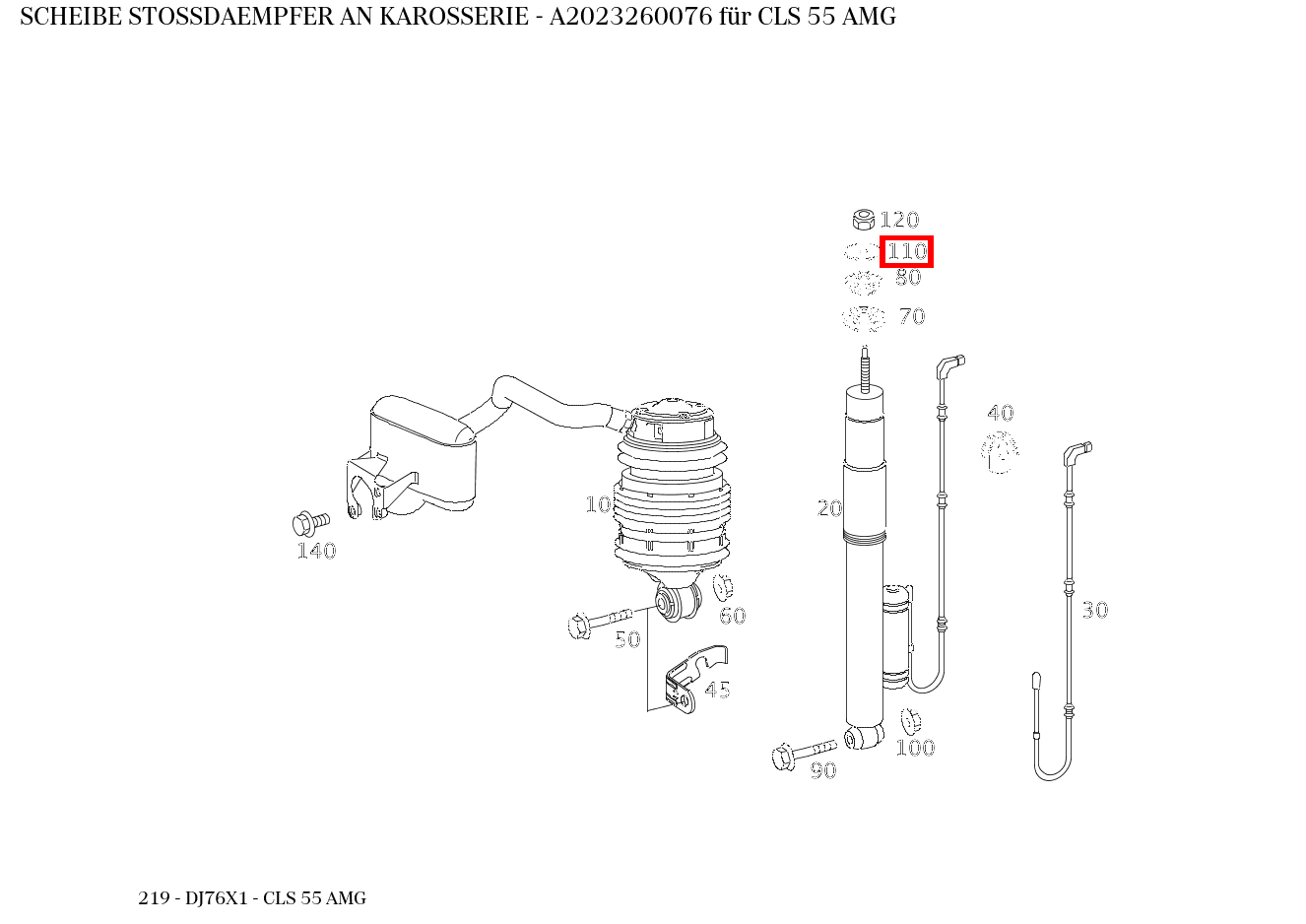 Scheibe STOSSDAEMPFER AN KAROSSERIE CLS 55 AMG 219