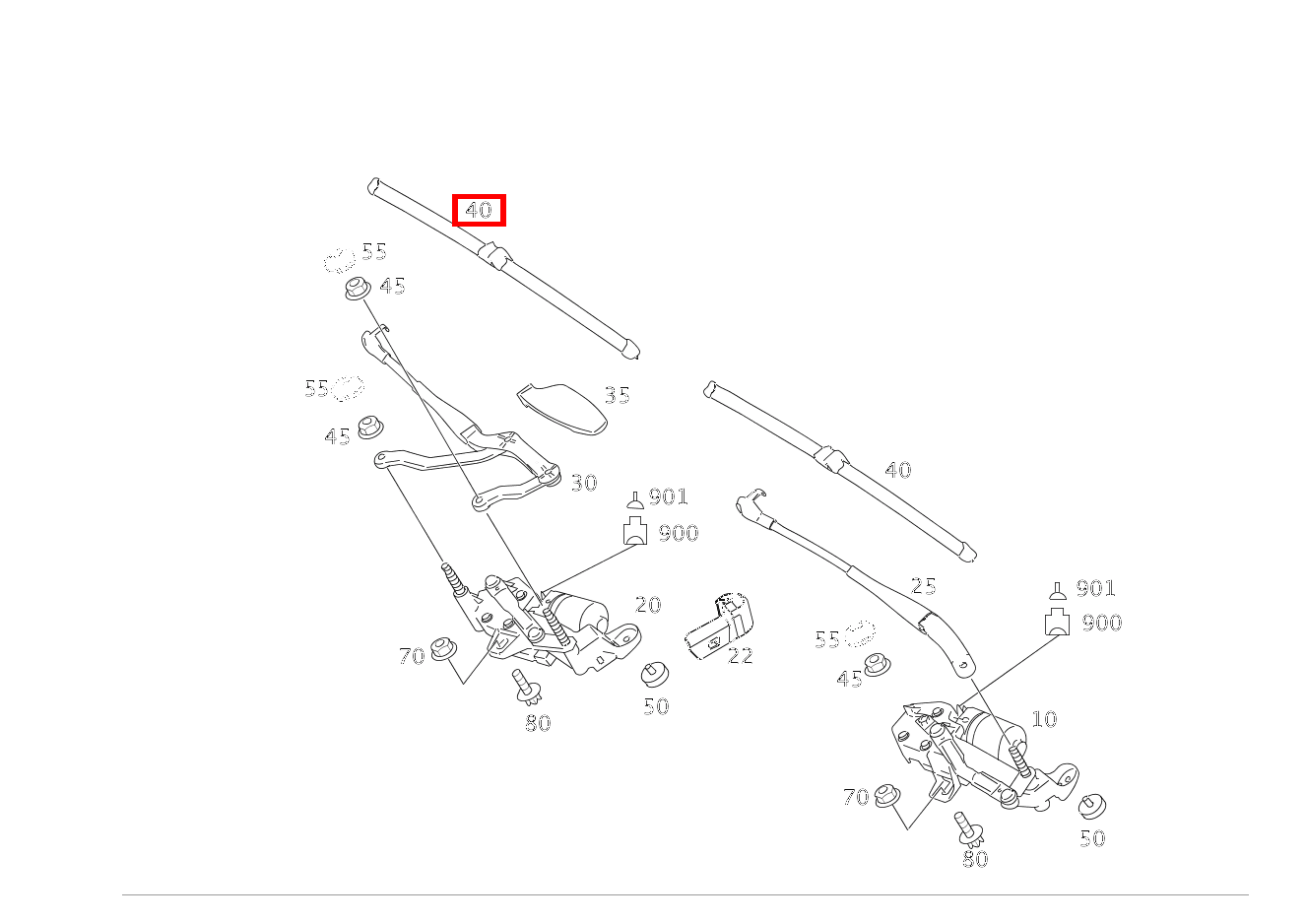 Teilesatz Wischerblatt LINKS UND RECHTS S 500/550 4M 221 Teilesatz Wischerblatt LINKS UND RECHTS S 500/550 4M 221