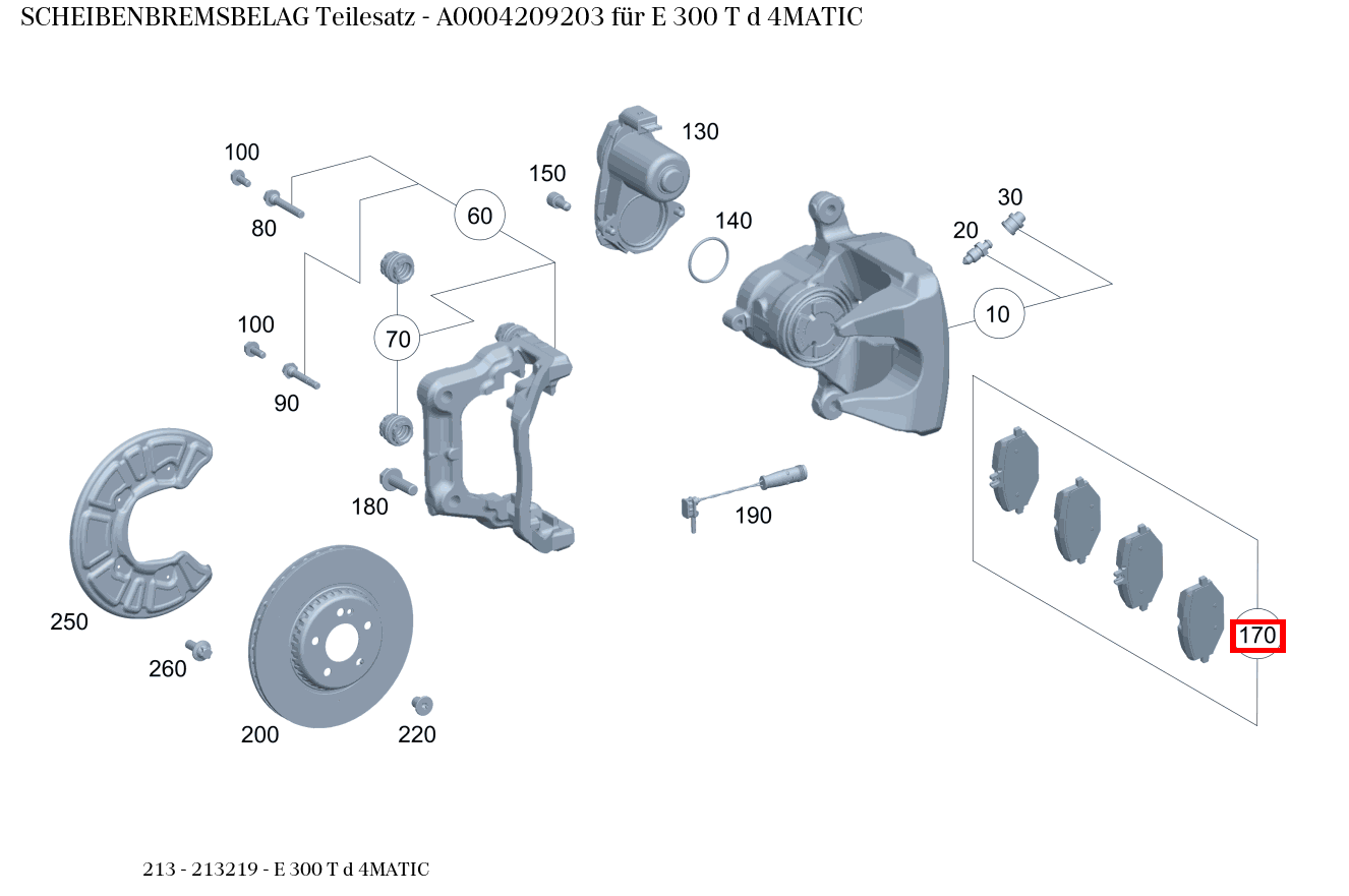 Scheibenbremsbelag Teilesatz E 300 T d 4MATIC 213 Scheibenbremsbelag Teilesatz E 300 T d 4MATIC 213