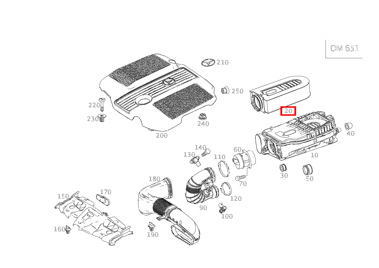 Luftfiltereinsatz E250CDI CA 207 Luftfiltereinsatz E250CDI CA 207