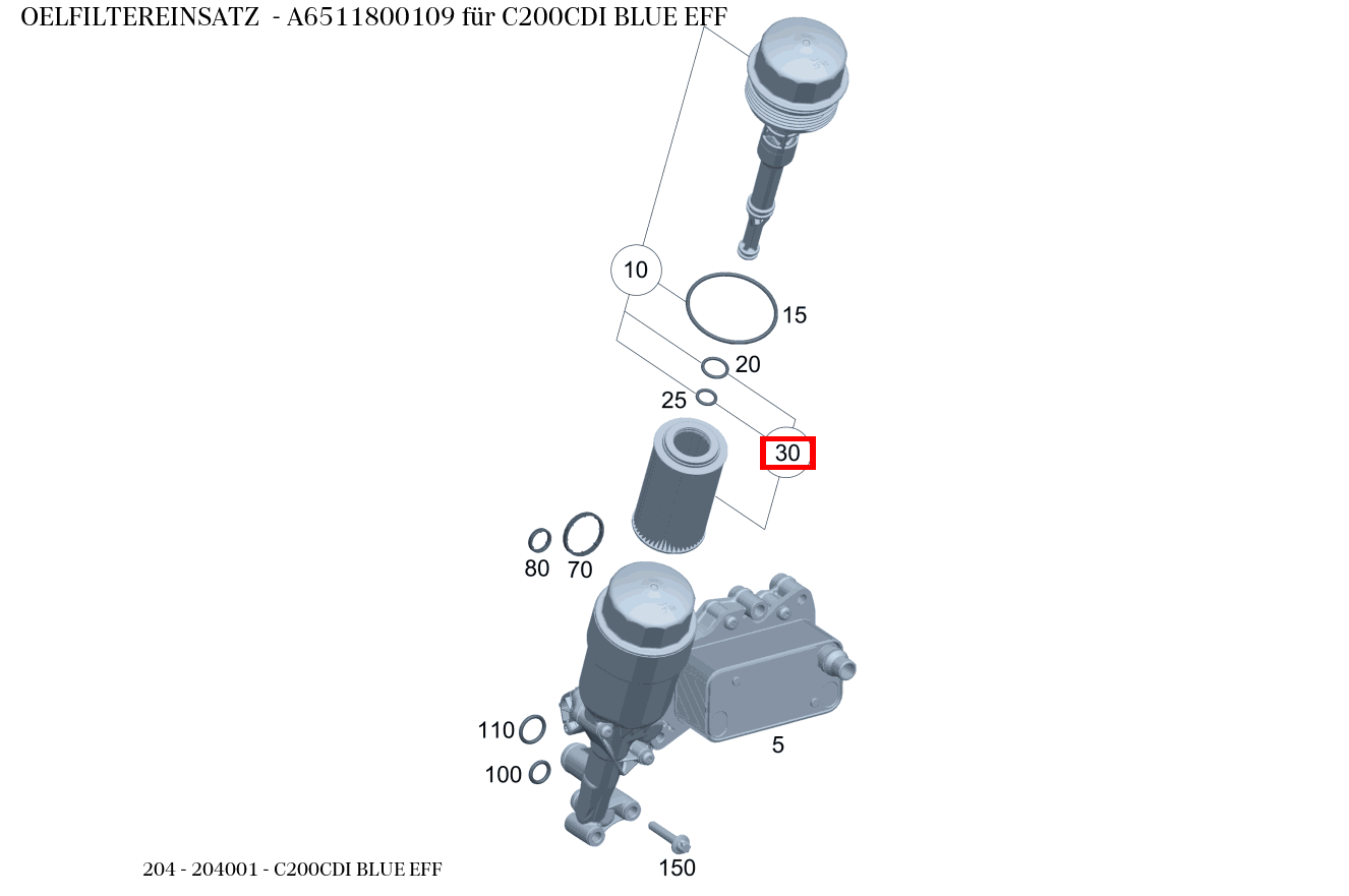 Ölfiltereinsatz C200CDI BLUE EFF 204